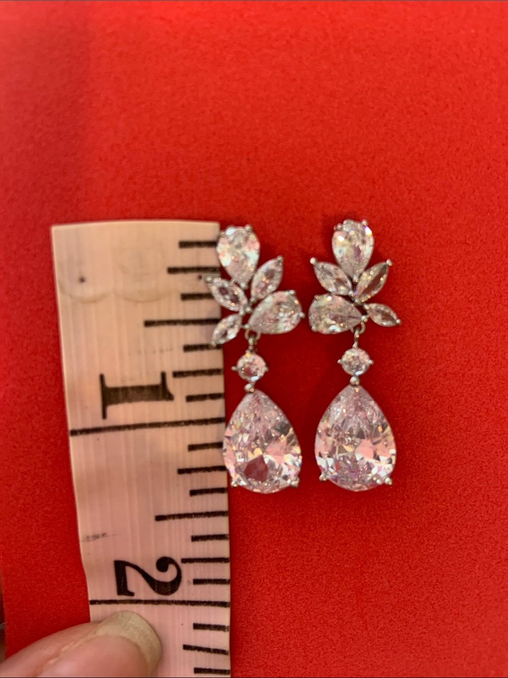 Teardrop Crystal Drop Earrings for Women - Picture 4 of 4